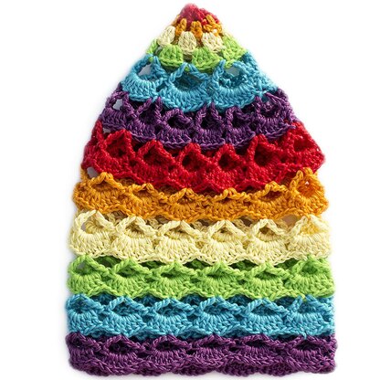 Crochet rainbow hat