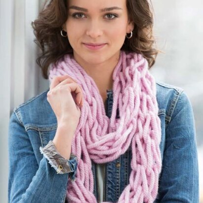 Arm-Knit Cozy Cowl in Red Heart Grande - LW4233