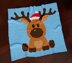 X-Mas Reindeer Blue Blanket C2C Santa Christmas Throw C2C CROCHET PATTERN