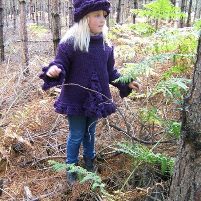 "Woodland Blueberry" Child Adult Sweater with Brimmed Hat