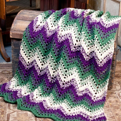 Woodland Waves Throw in Caron One Pound - Downloadable PDF