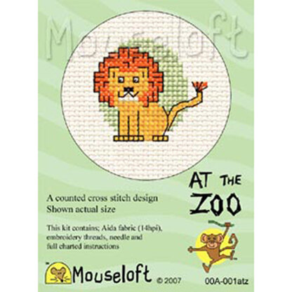 Mouseloft At the Zoo Lion Cross Stitch Kit - 64mm 