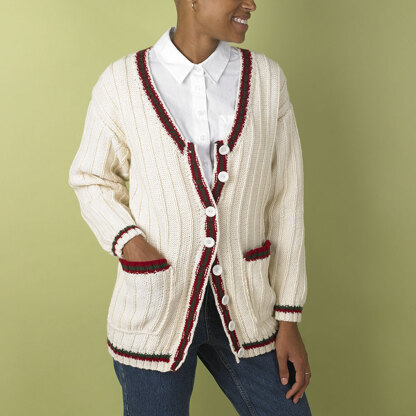 Championship Cardigan - Free Knitting Pattern For Women in Paintbox Yarns Wool Mix Aran