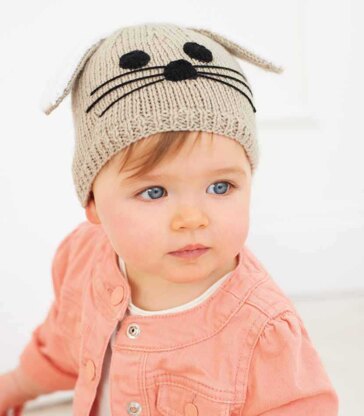 Bunny Hat in Rico Baby Classic DK - 201