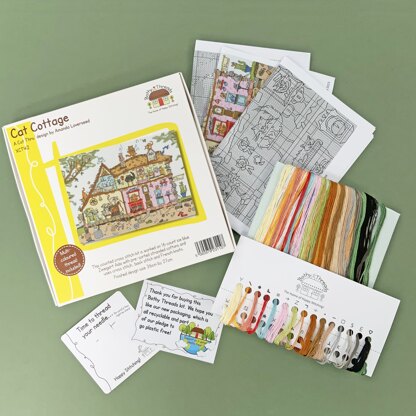 Bothy Threads Cat Cottage Cross Stitch Kit - 36 x 27cm