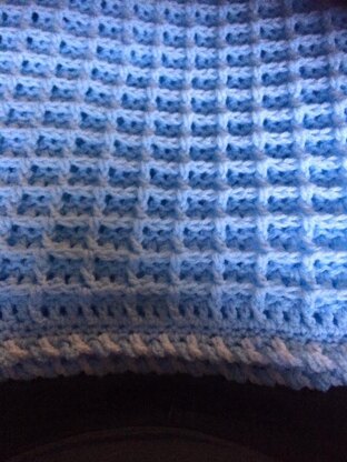 Waffle stitch blanket