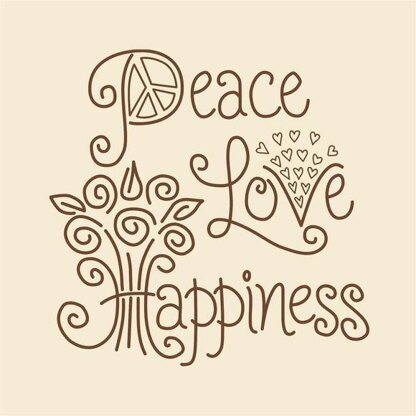 Janlynn Peace Love Happiness Printed Embroidery Kit