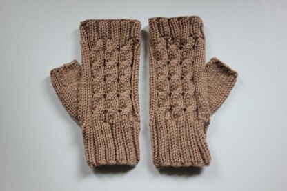 Amberley Fingerless Gloves - knitted in the round