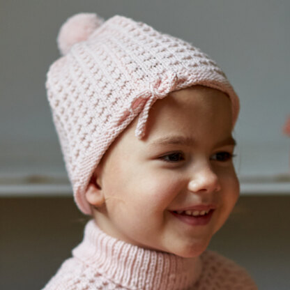 Girls Cable Poncho & Hat Knitting Pattern PDF Childrens 