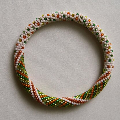 Little Dots and Spirals Bead Crochet Bangle