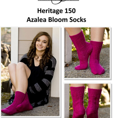 Azalea Bloom Socks in Cascade Heritage 150 - FW199 - Free PDF
