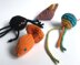 Knitted cat toys