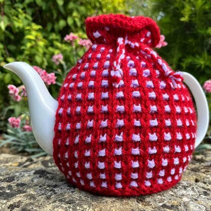 Basket Ribbed 4 Cup Teapot Cosy Knitting Pattern