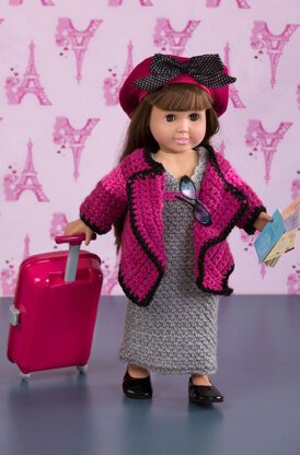 World Traveler Doll Outfit in Red Heart Lisa - LW4330EN