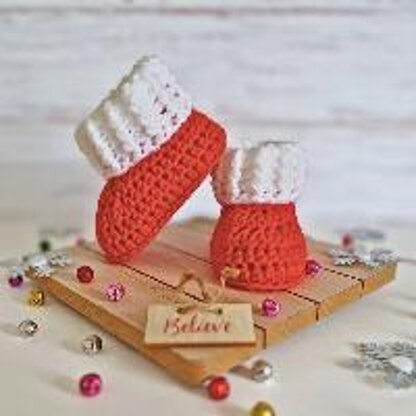 Ridged Cuff Baby Booties