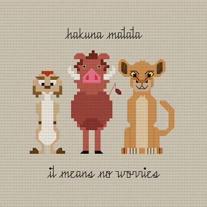 Hakuna Matata - PDF Cross Stitch Pattern