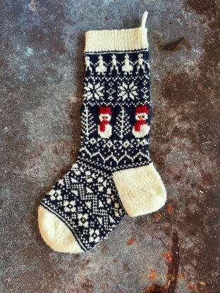 Snowy Midnight Christmas Stocking