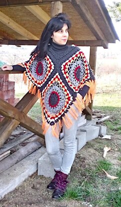 Hooded Poncho Mexicana