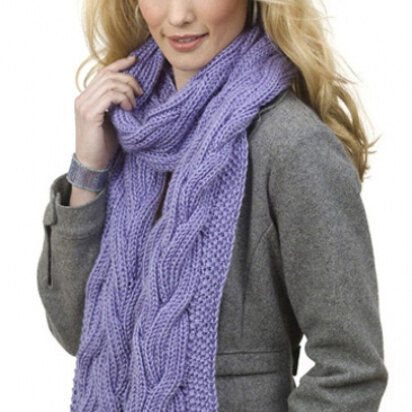 Reversible Cable Rib Scarf in Caron Simply Soft - Downloadable PDF