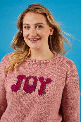 Joy Sweater - Free Jumper Knitting Pattern for Women in Paintbox Yarns 100% Wool Chunky Superwash by Paintbox Yarns