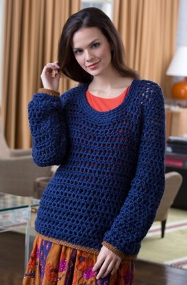 Summer Night Sweater in Red Heart Soft Solids - LW4111