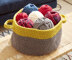 Dip Edge Grey Crochet Basket in Bernat - Downloadable PDF