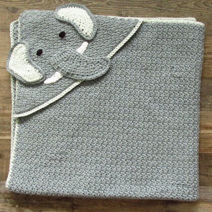 Elephant Hooded Towel with Matching Washcloth