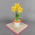 Crochet daffodils in a pot spring decor pattern
