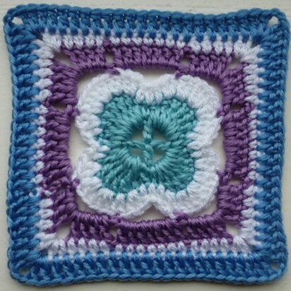 Crochet Granny Square Afghan Block Motif LD-0110