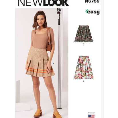 New Look Misses' Skirt In Two Lengths N6755 - Paper Pattern, Size A (6-8-10-12-14-16)