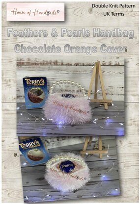 Feathers & Pearls Handbag Chocolate Orange Cover Knitting Pattern