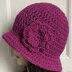 Cloche Hat with Double-Layered Flower