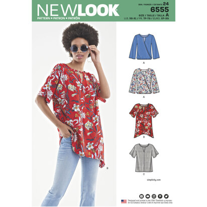 New Look 6555 Women's Keyhole Shirt 6555 - Paper Pattern, Size A (XS-S-M-L-XL)