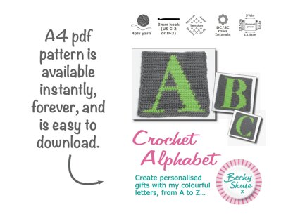 Colourwork alphabet squares