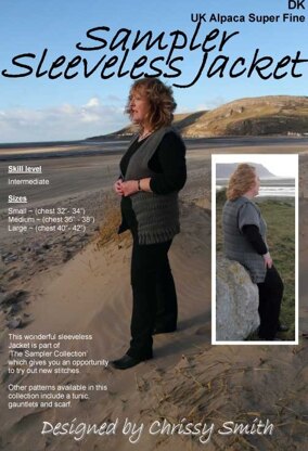 Sampler Sleeveless Jacket in UK Alpaca Super Fine DK (Downloadable PDF)