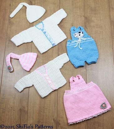 Crochet Pattern girls set & boys set UK & USA Terms #323
