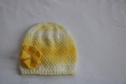 Ray of Sunshine Baby Hat with Flower.