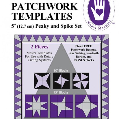 Marti Michell Set r 5in Peaky & Spike Quilting Template