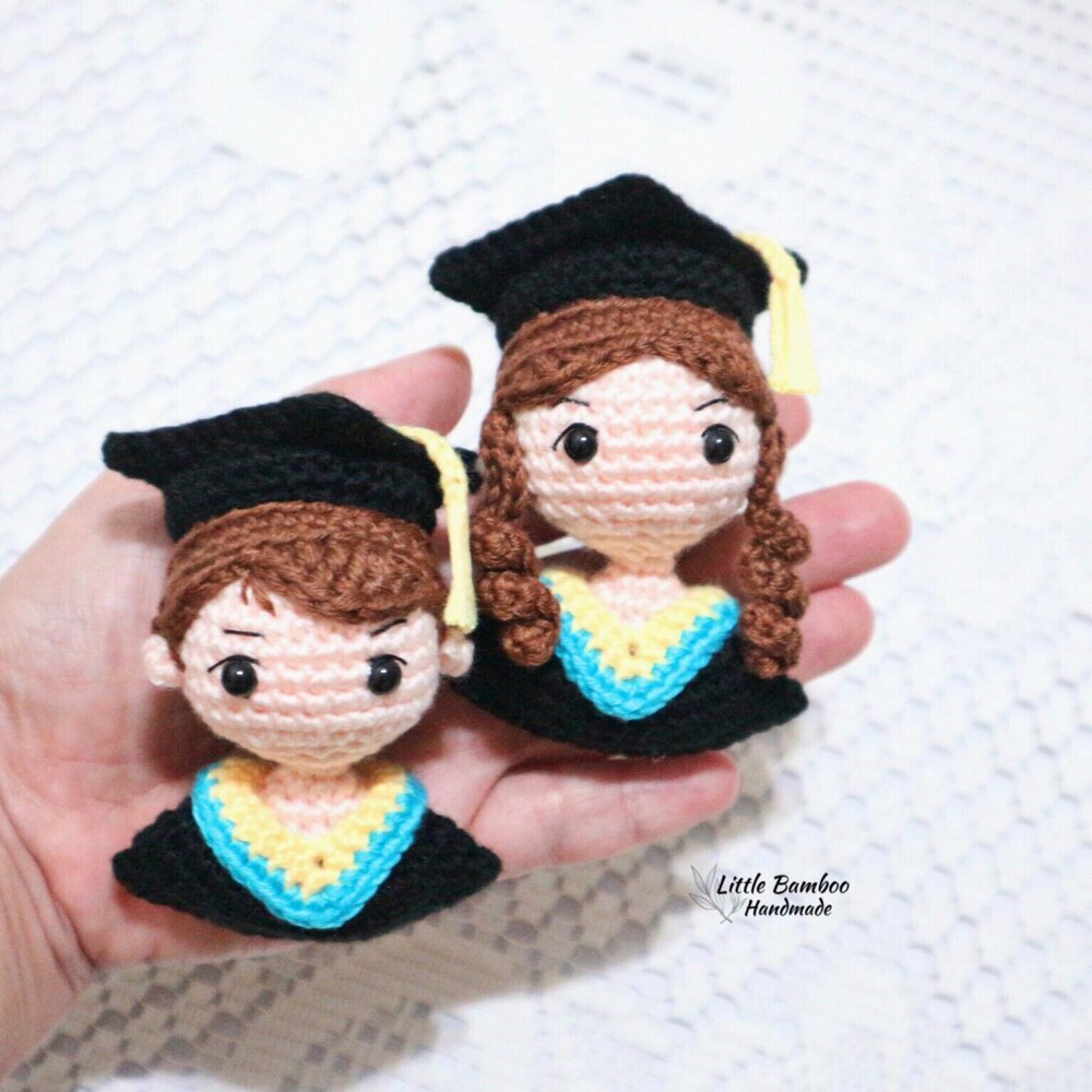 Graduation Boy and Girl Crochet pattern by Little Bamboo Handmade