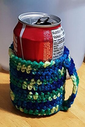 How to Crochet A Can Cozy with Handle, Crochet Tutorial 