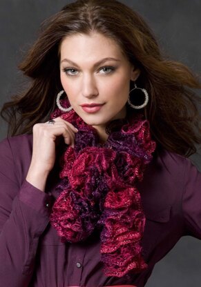 Saucy Swirls Scarf in Red Heart Boutique Sashay - LW2910