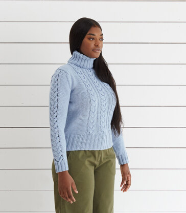 Aran Cable Cropped Cashmere Jumper