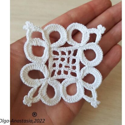 Openwork square 3 crochet