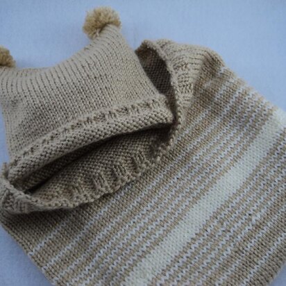 Newborn Hat & Cocoon Colorwork Knit Gift Set