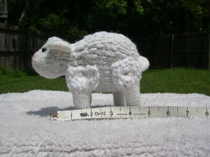 Knitted/Felted White Sheep