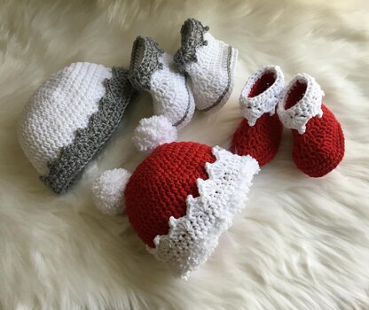 Santa Baby Bootie & Hat Set N 337