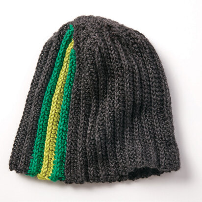 Stripes on The Side Hat in Caron Simply Soft and Simply Soft Heathers - Downloadable PDF