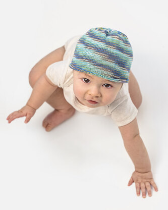 Cutsie Cap in Spud & Chloe Stripey Fine - Downloadable PDF