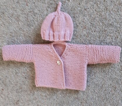 Rose Preemie Baby cardigan