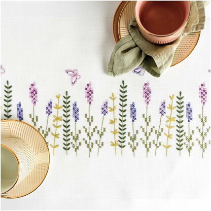 Rico Lavender Wreath Table runner Embroidery Kit (45 x 100 cm)